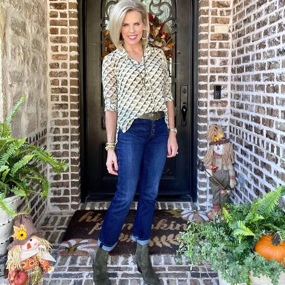 Cabi 4327 Button Fly Straight Jeans Fall 2022 Size 14 EUC - Picture 9 of 10